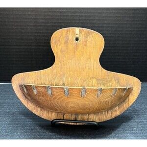 Vintage 1950s Woodcroftery Wall Hanging Caddy Pocket Planter Wooden Mid-Century
